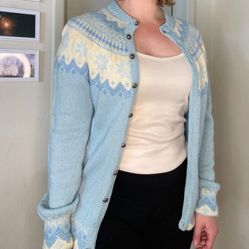 Dannit Wool Light Blue Vintage Sweater